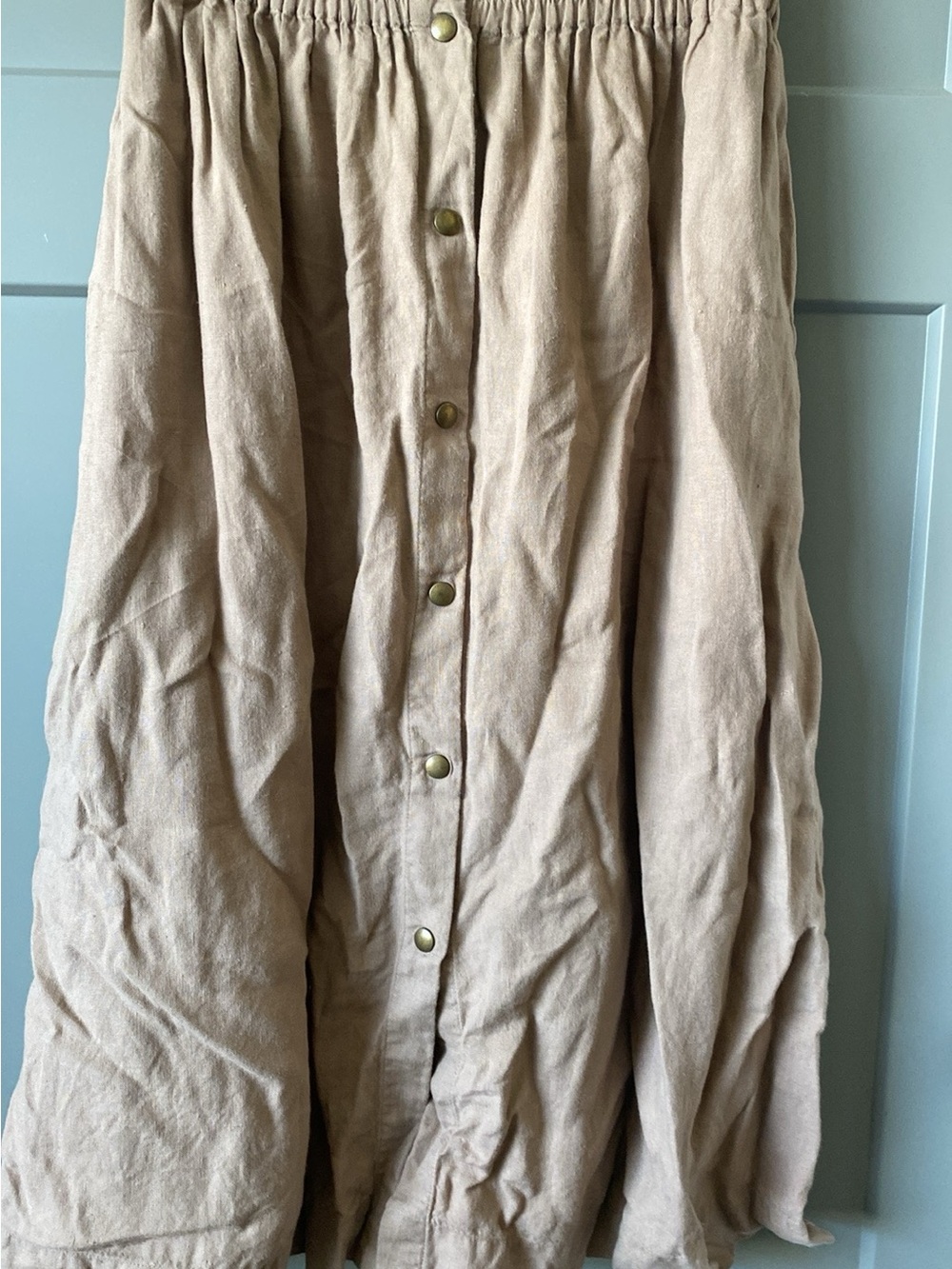 notPERFECTLINEN sion snaps-Front Linen Skirt